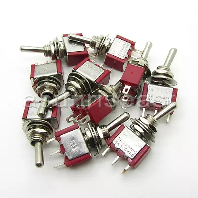 50×Mini Toggle Switch SPDT 2 Position ON-ON 3-PIN 250V 2A 120V 5A Wholesale • $29.90