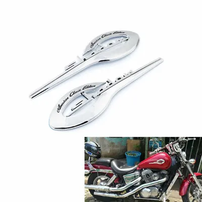 2x Chrome Fuel Gas Tank Emblem Badge Decal Sticker For Honda Shadow Motorcycle  • $12.08