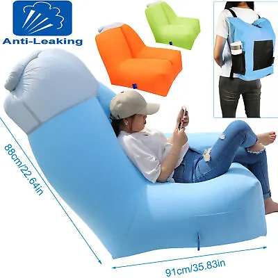 £24.55 • Buy Inflatable Air Lounger Sofa Chair Couch Portable Camping Beach Chair Anti-Leak