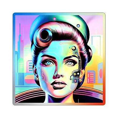 Cyber Steward Holographic Die-cut Sticker 4  X 4  Cyberpunk • £7.10