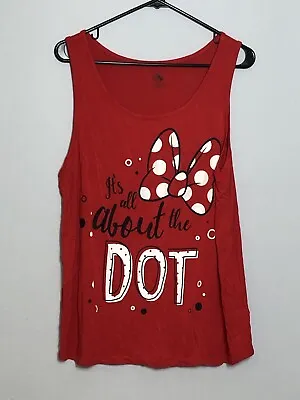 Disney Parks Women’s Red Minnie Mouse Tank Top It’s All About The Dot Size XL • $15.99