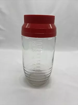 Anchor Hocking 28 Oz Measuring Jar With Red Cap Vintage • $20