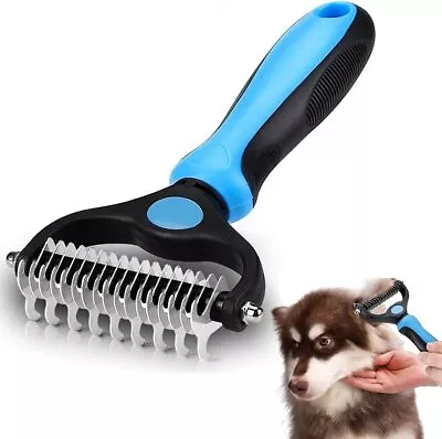 Professional Pet Dog Cat Comb Brush Dematting Undercoat Grooming Comb Rake Tool • £5.87