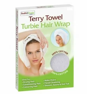 100% Cotton  Terry Turban Towel Wrap - After Shower Hair Turbie - For Wet Hair • £4.75