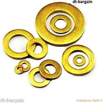 £3.02 • Buy Solid Brass Form A Washers Thick M2.5,3,4,5,6,8,10,12,16 To Fit Bolts & Screws