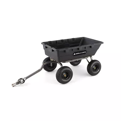 Gorilla Carts Heavy Duty Poly Yard Dump Cart Garden Wagon With 15 Inch Tires • $379.99