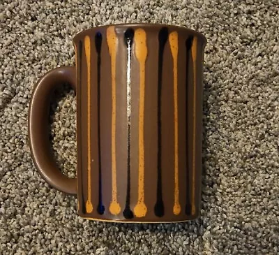 Vintage Japanese Striped Stoneware Coffee Cup Brown Shades Numbered • $7.99