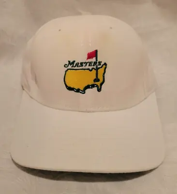 Vintage Augusta Masters Golf Hat White American Needle Leather Strap Made In USA • $15