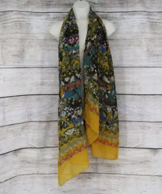 Womens Thin Colorful Scarf Mustard Yellow Multicolor 77  X 35  • $19.99