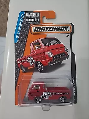 Matchbox 1966 Dodge A100 Pickup Firestone Red 2015 Long Card 1:64 Diecast - G • $6