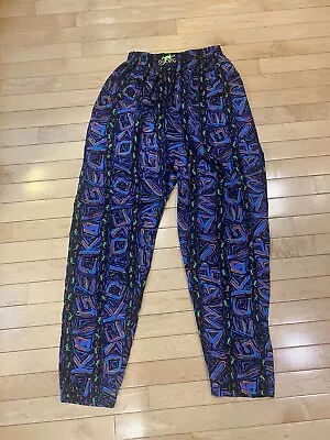 Gecko Hawaii Vintage 80s 90s Parachute Baggy Neon Pants Good Elastic Band • $49.99