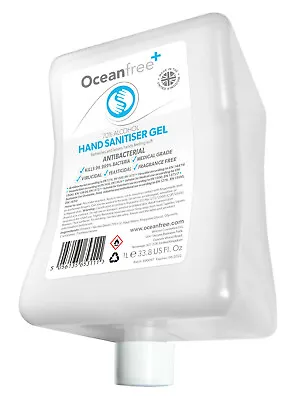£11.99 • Buy 70% Alcohol Hand Sanitiser Gel 1L Litre Refill For Ocean Free Gel Dispensers