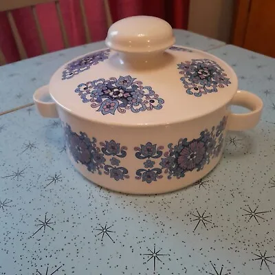 Vintage Midwinter Pottery Tureen Purple Blue Design Great Retro Pattern • £12