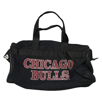 Vintage Chicago Bulls NBA Basketball Light Duffel Bag Black/Red Michael Jordan • $21.24