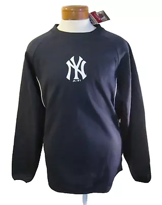 NWT Majestic New York Yankees Mens Therma Base Crew Sweatshirt L Black MSRP$80 • $39.99