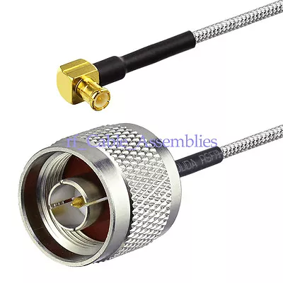 MCX Male Right Angle To N-Type Plug Adapter RF Pigtail Semi-rigid Cable RG405 6  • $7.50