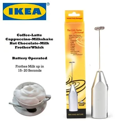 IKEA Silver Milk Frother Coffee Latte Hot Chocolate  Whisk Frothy Blend Mixer • £3.87