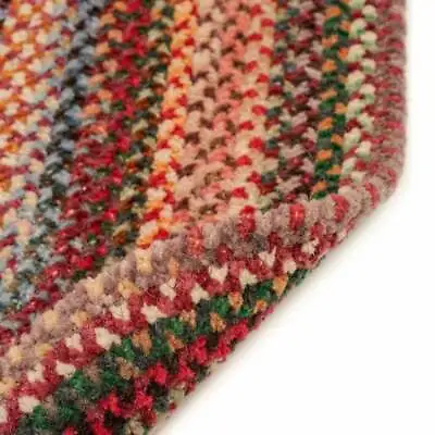 $72 • Buy Capel Rugs Eaton Wool Soft Chenille Braided Country Oval Rug Multicolor 900