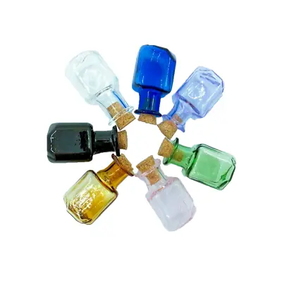 Mini Small Cork Stopper Glass Bottles Spell Jar Empty Vial Pendants Craft Wicca • £4.99