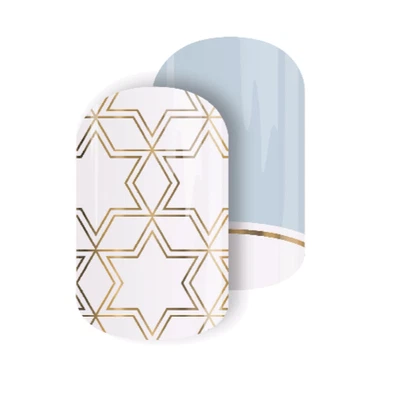 $6.88 • Buy 🦊 Jamberry Nail Art Wraps Full Sheet Light The Night Metallic Gold Blue Mixed