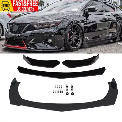 Gloss Black Front Bumper Lip Panel Spoiler Body Kit For Nissan Maxima 2000-2020 • $42.95