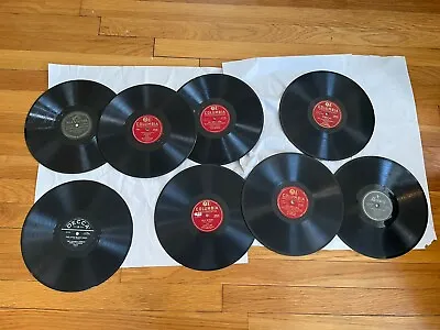 LOT Of 8 ANTIQUE/VINTAGE 10”shellac 78 RPM RECORDS RCA Victrola Columbia DECCA • $12