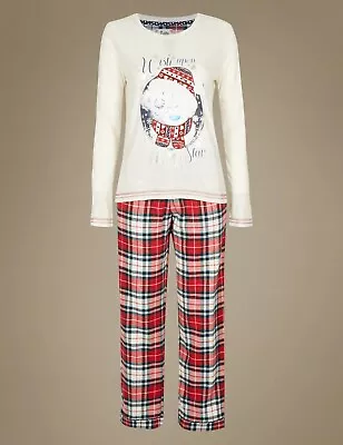 £16 • Buy Lovely BNWT M&S Tatty Teddy Xmas Long Sleeved Top & Checked Bottoms Pyjama Sets 