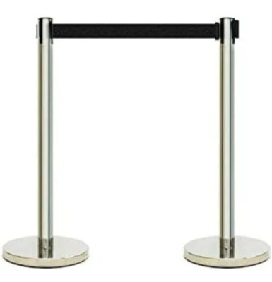 £19.99 • Buy 2 Pcs Heavy Duty Belt Stanchion Set Crowd Control Barriers Queue Safety Barrier