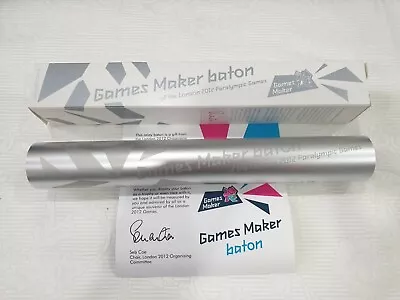 Official London 2012 Paralympics Games Maker Aluminium Metal Baton New In Box • £15