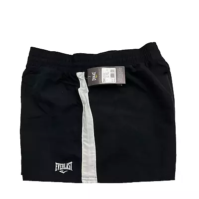 NEW Everlast Shorts Women's Large Black White Stripe Unlined Light Weight Boxing • $25.76