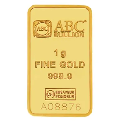 1 Gram 999.9 Fine Gold ABC Bullion Minted Tablet Ingot Bar Sealed & Certified • $219.95