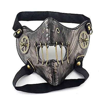 £19.20 • Buy Steampunk Mask Gothic Men/Women Punk Gear Rivet Half Face Halloween Cosplay