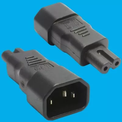 3 Pin IEC Male Kettle Socket C14 To Female C7 Plug Adaptor Converter • £3.49