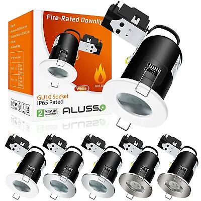 £42.99 • Buy IP65 LED Fire Rated Downlights Fitting GU10 6x Recessed Ceiling Spot Light Set