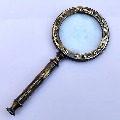 Antique Style Brass Magnifying Glass Heavy Vintage Collectible Gift • $41.80