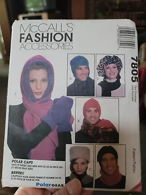 McCalls Pattern 7805 Mens & Misses POLAR GEAR Winter Hats~Scarf~Mittens • $5