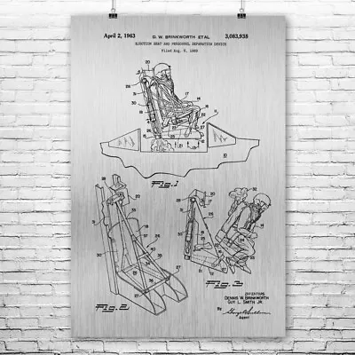 $46.95 • Buy Aircraft Ejection Seat Poster Print Air Force Art Jet Pilot Gift Military Decor