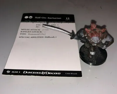 Dungeons & Dragons D&D Miniatures Archfiends Half-Orc Barbarian #26 • £4.49