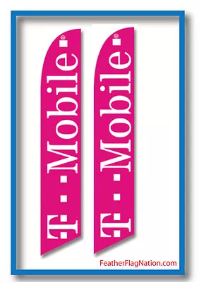 2 Sets Of 12' Custom Tmobile T-mobile SWOOPER FEATHER FLAGS BANNER COMBO • $39.99