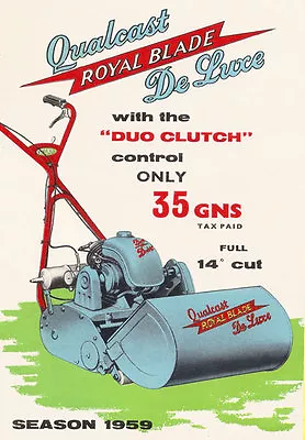 AD97 Vintage 1950's Qualcast Lawn Mower Advertisement Poster Print A4 • £2.93