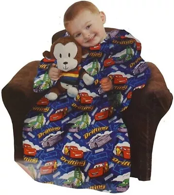 Disney Cars Wild Ride Lightning Mcqueen Comfy Blanket With Sleeves Toddler Size • $19.99
