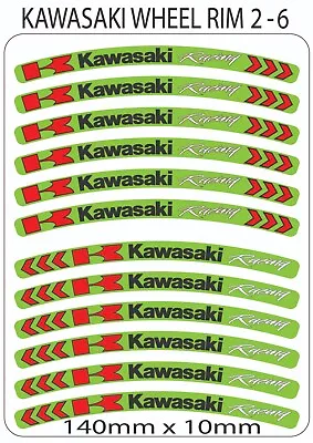 KAWASAKI Wheel Rim Stickers Decals Graphics Emblems Motorcycle • £7.49