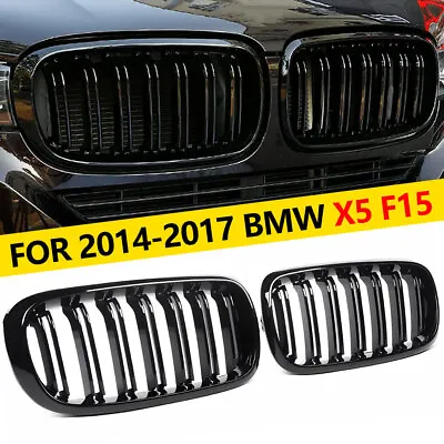 For 2014-2018 Bmw X5 X6 F15 F16 X5m X6m Front Kidney Grille Grill Gloss Black • $30.89