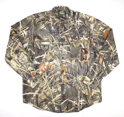 Cabela's Men's Heavyweight Denim Advantage Max-4 HD Camo Button Shirt Size M • $19.99