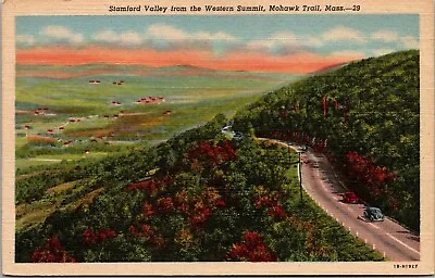 Vtg Mohawk Trail MA Stamford Valley From Western Summit 1940s View Postcard • $3.99