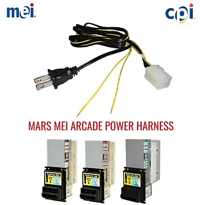 MEI Mars Arcade Power Harness Bill Acceptor/Bill Validator - 2 Wires And 4 Plugs • $14.99