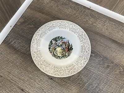 Vintage Sebring Pottery China Chantilly 22K Gold Dinner Plate 10 Inch USA • $9.89