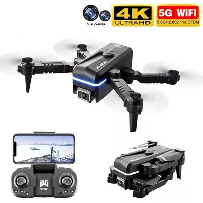 Mini Drone 4K HD Dual Camera Folding Arms Drone WIFI FPV 1080p RC Quadcopter Toy • $23.90