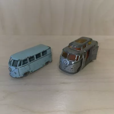 Vintage Budgie Volkswagen Micro Bus Light Blue 12 Diecast England & Camper 34 • $24.95