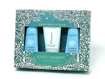 £26 • Buy CRABTREE & EVELYN 'La Source' Hand Therapy - Hand Scrub. 3 X 25g Gift Set. BNIB.